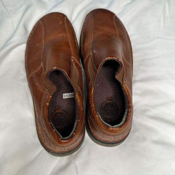 Vintage 90S Doc Martens Men Sz 10 Men Brown Leather Slip On Loafers - Picture 2 of 7